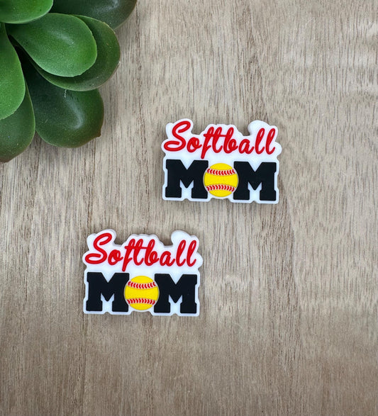 Softball Mom Silicone Focal Beads