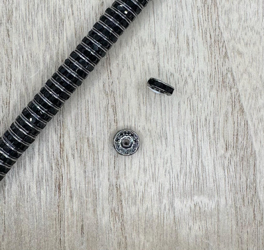 Black 10mm Rhinestone Spacers
