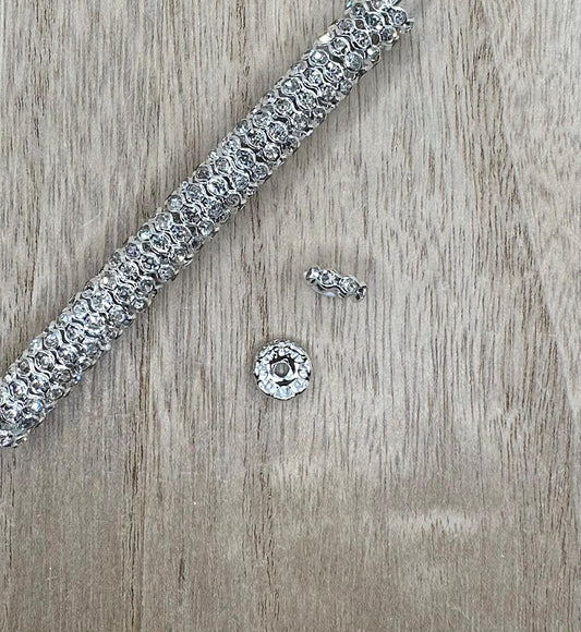 Clear Wavy 10mm Rhinestone Spacers
