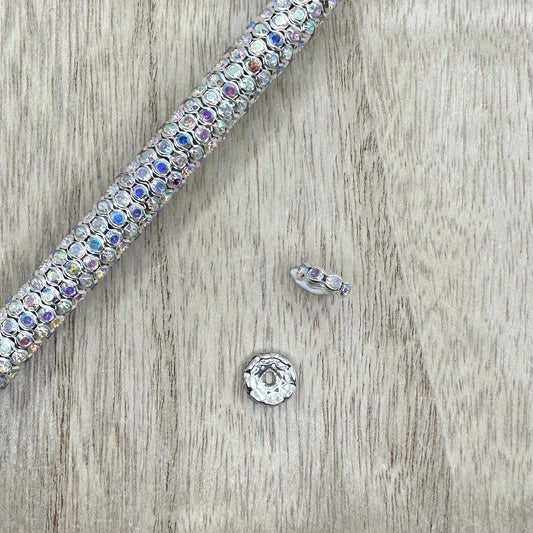 AB Wavy 10mm Rhinestone Bead Spacers
