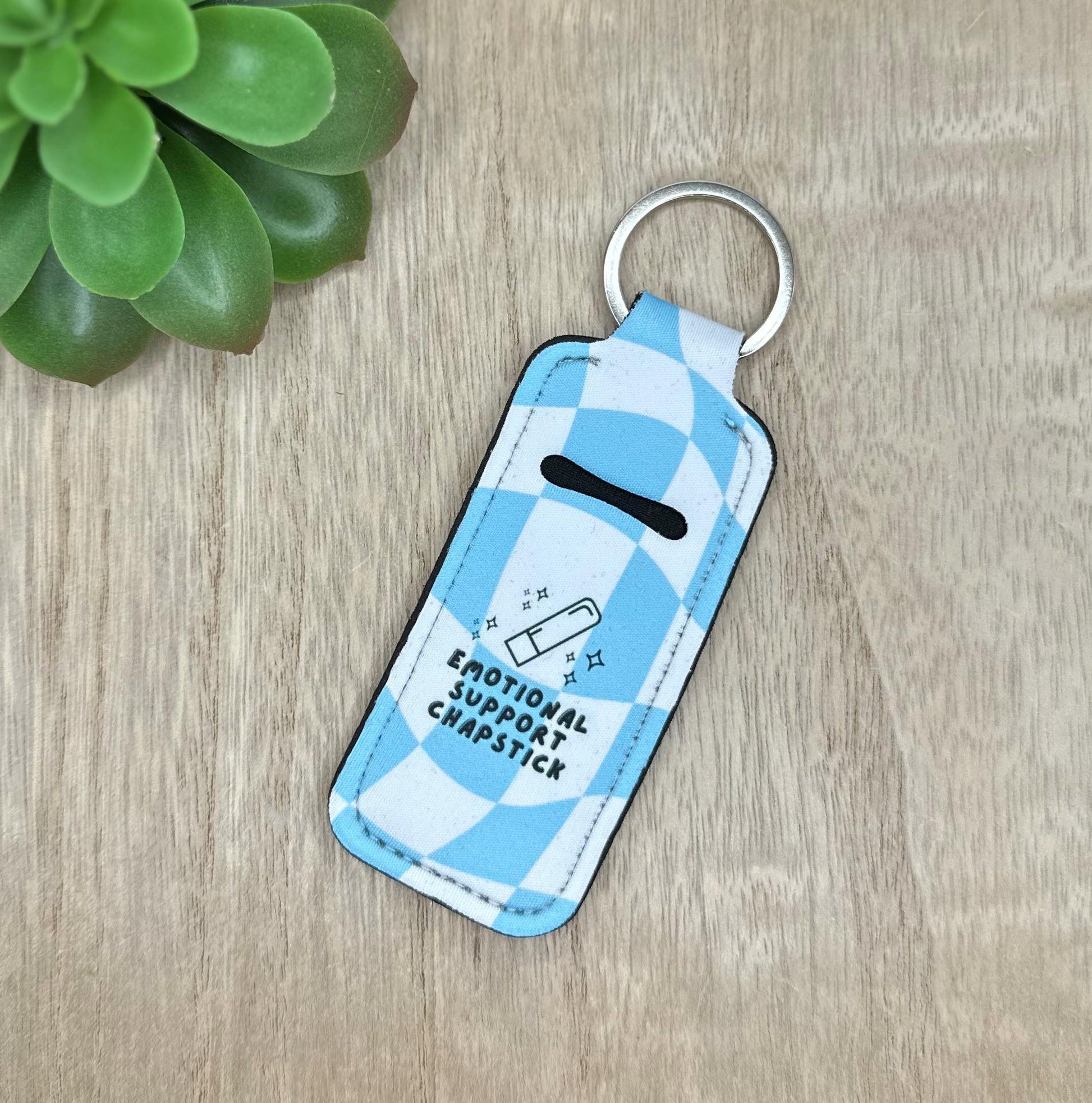 Emotional Support Chapstick | Neoprene Chapstick Holder Key Chain Lip Balm Holder