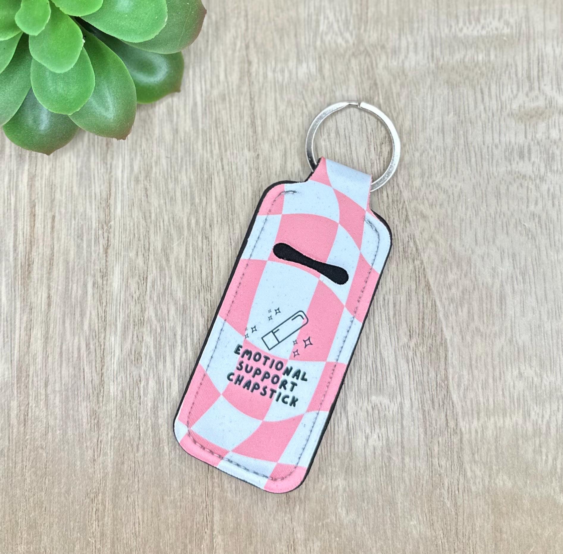 Emotional Support Chapstick | Neoprene Chapstick Holder Key Chain Lip Balm Holder