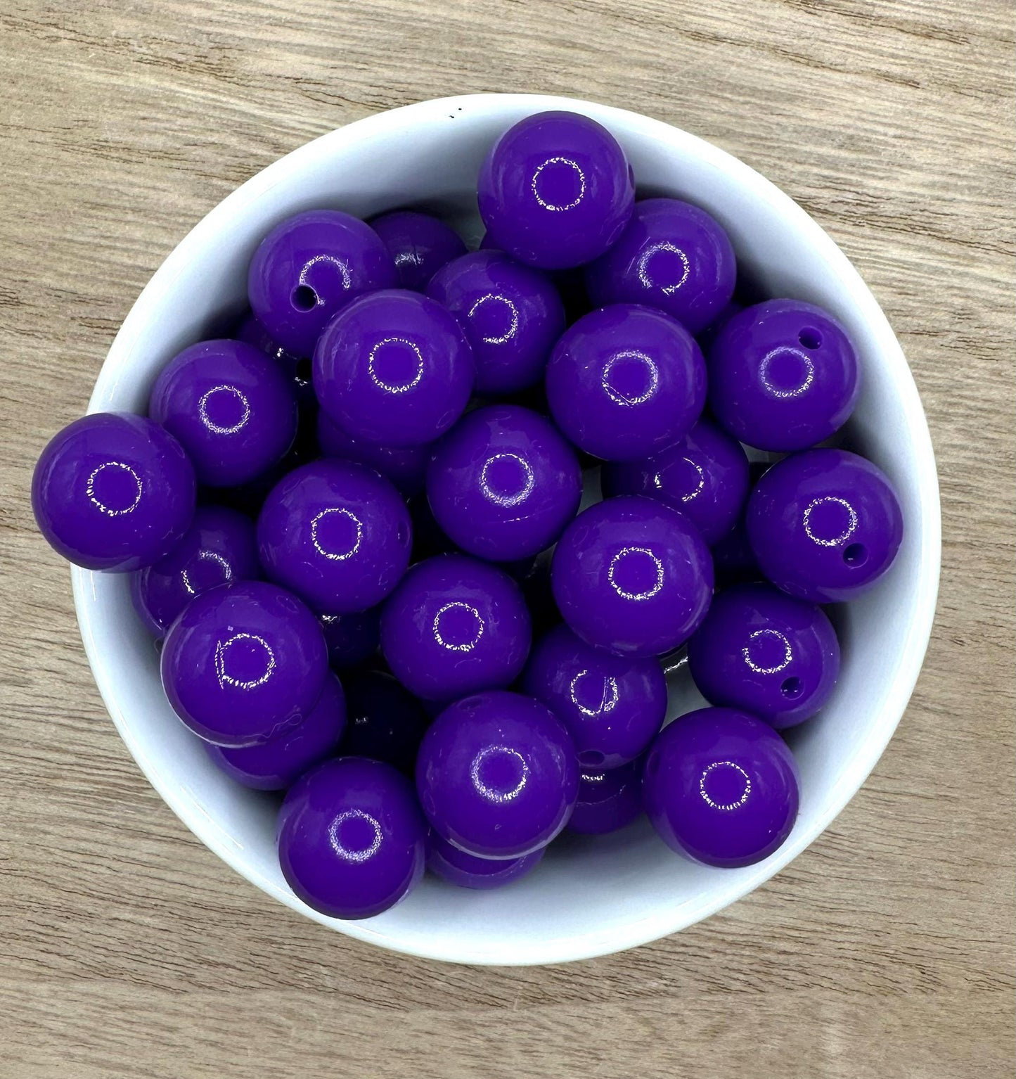 Dark Purple Liquid Gloss 15mm Round Silicone Beads