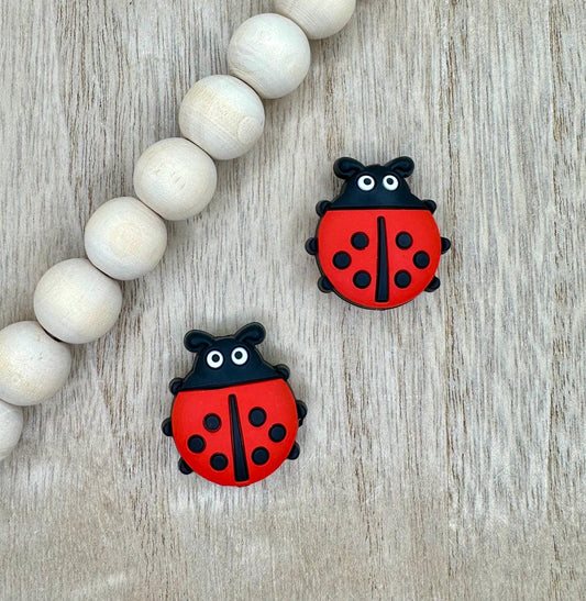 Lady Bug Silicone Focal Beads