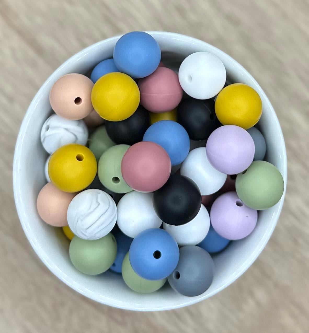 Boho Mix 15mm Silicone Round Beads