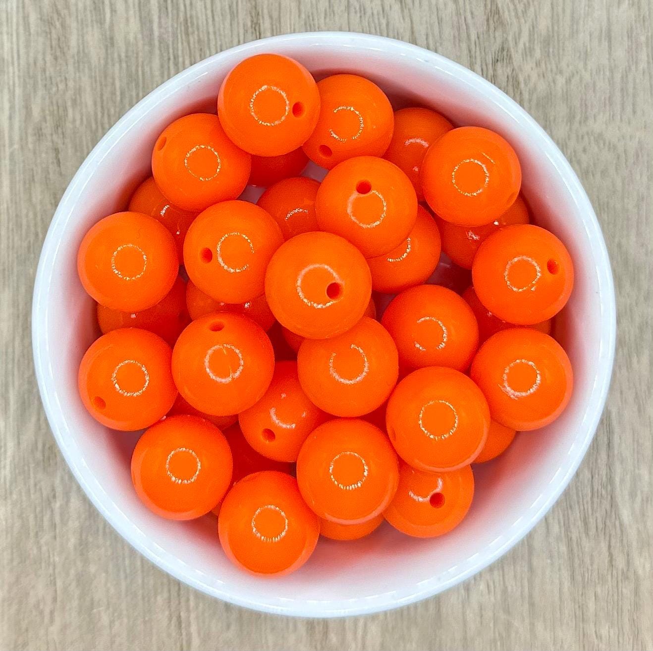 Liquid Orange Gloss 15mm Round Silicone Beads