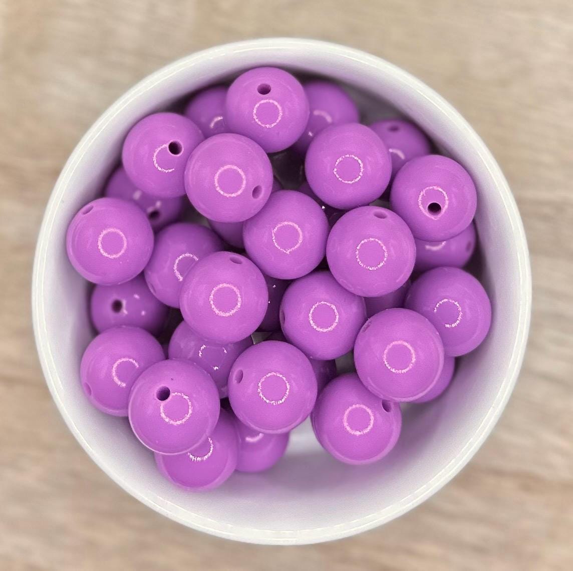 Candy Purple Glossy Liquid 15mm Round Silicone Beads