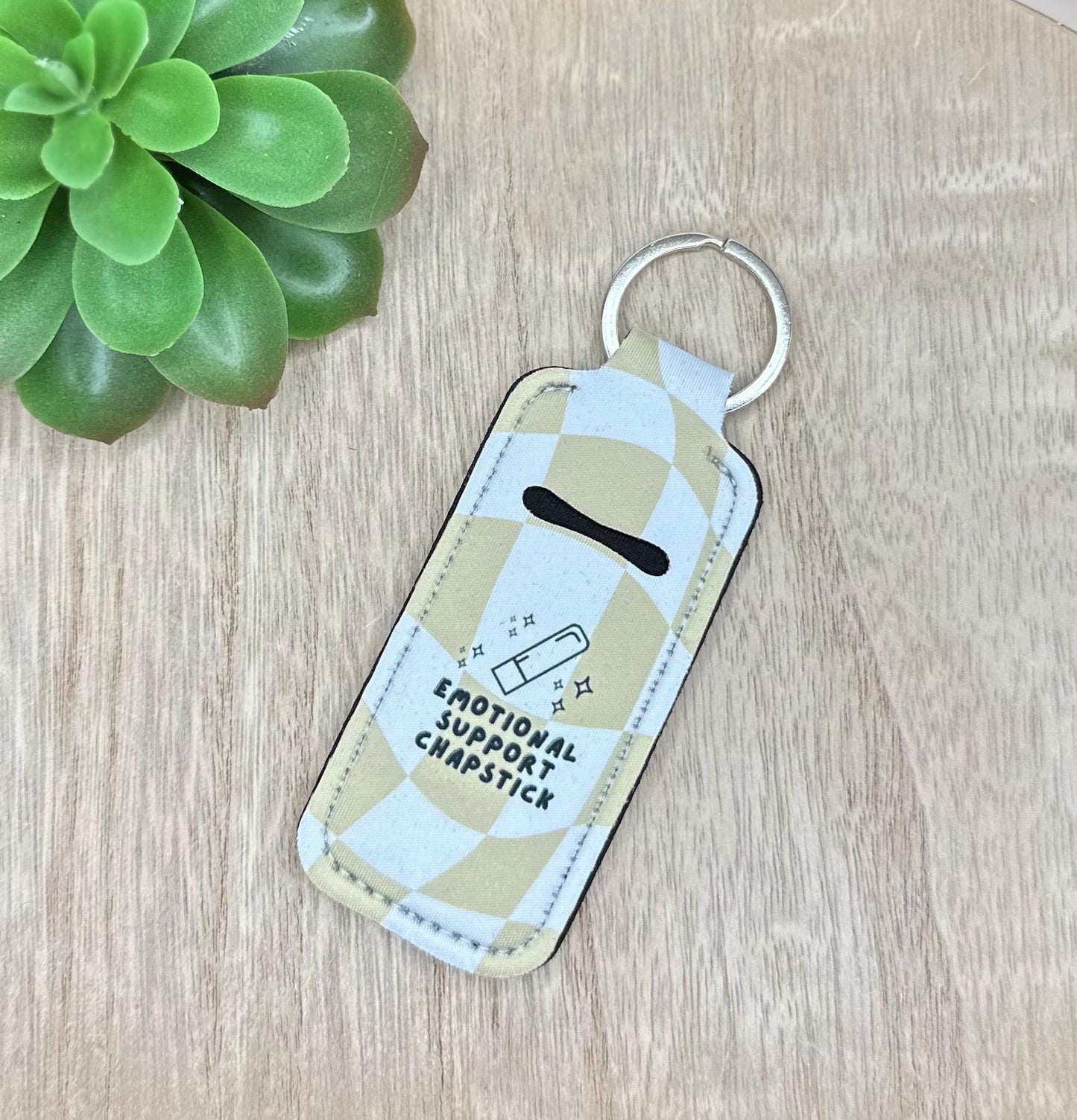 Emotional Support Chapstick | Neoprene Chapstick Holder Key Chain Lip Balm Holder