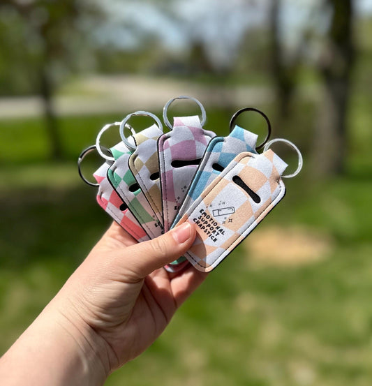 Emotional Support Chapstick | Neoprene Chapstick Holder Key Chain Lip Balm Holder