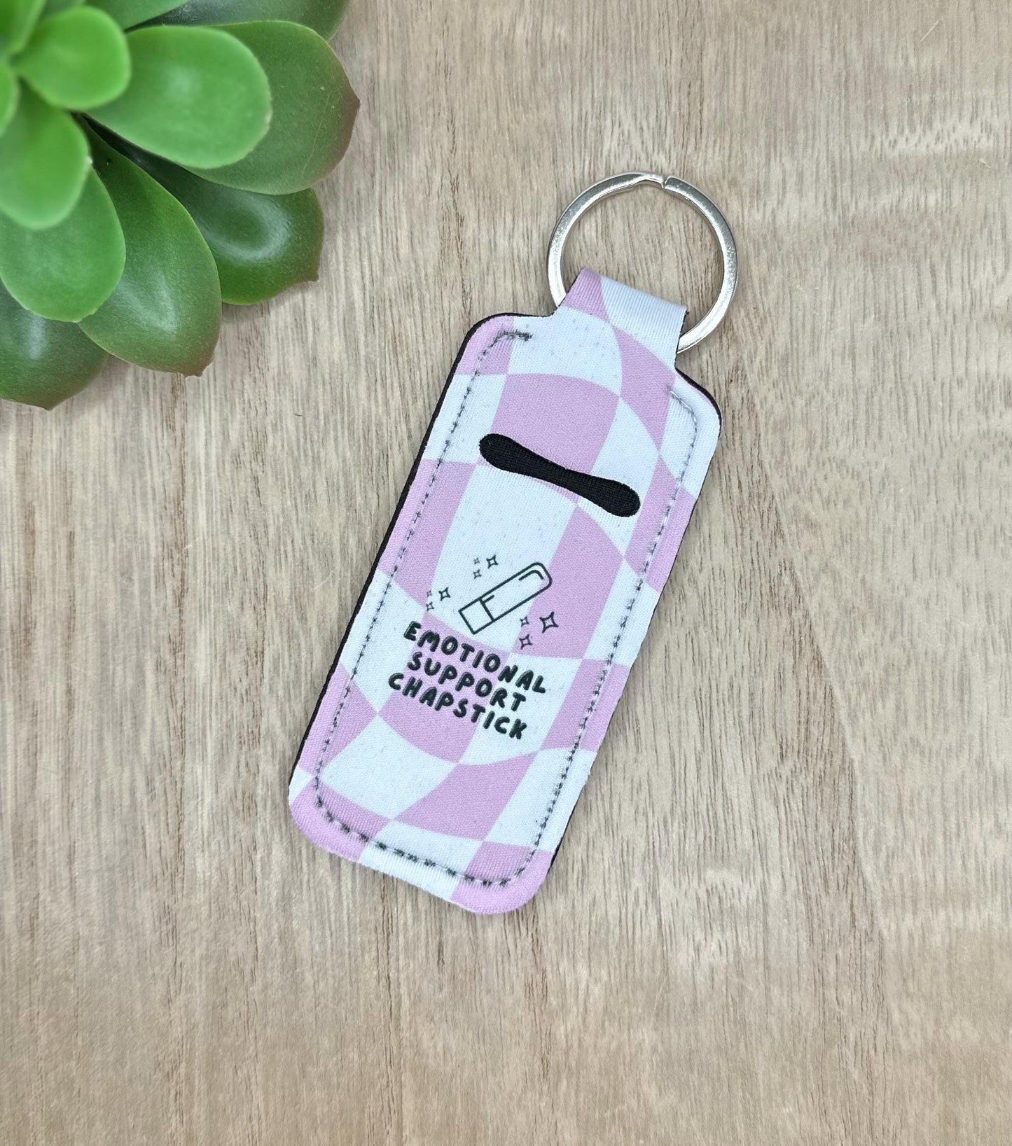 Emotional Support Chapstick | Neoprene Chapstick Holder Key Chain Lip Balm Holder
