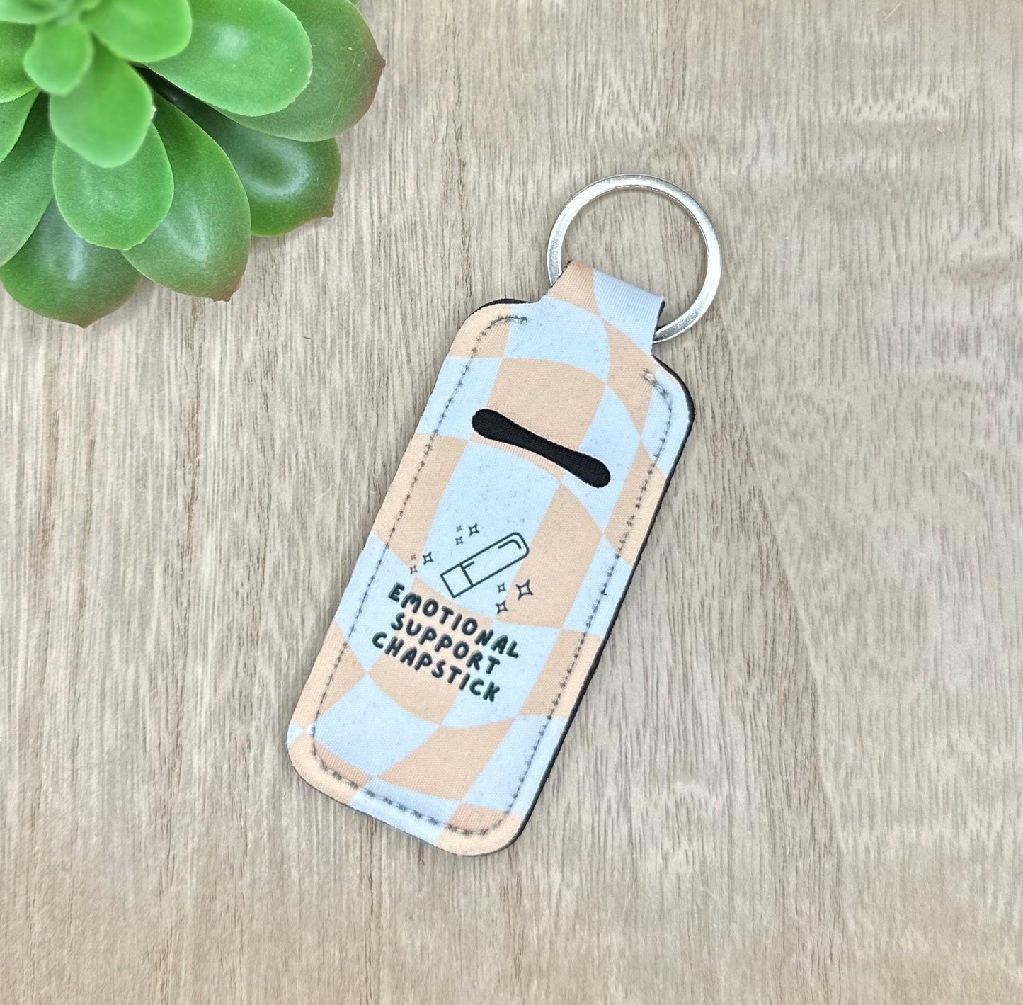 Emotional Support Chapstick | Neoprene Chapstick Holder Key Chain Lip Balm Holder
