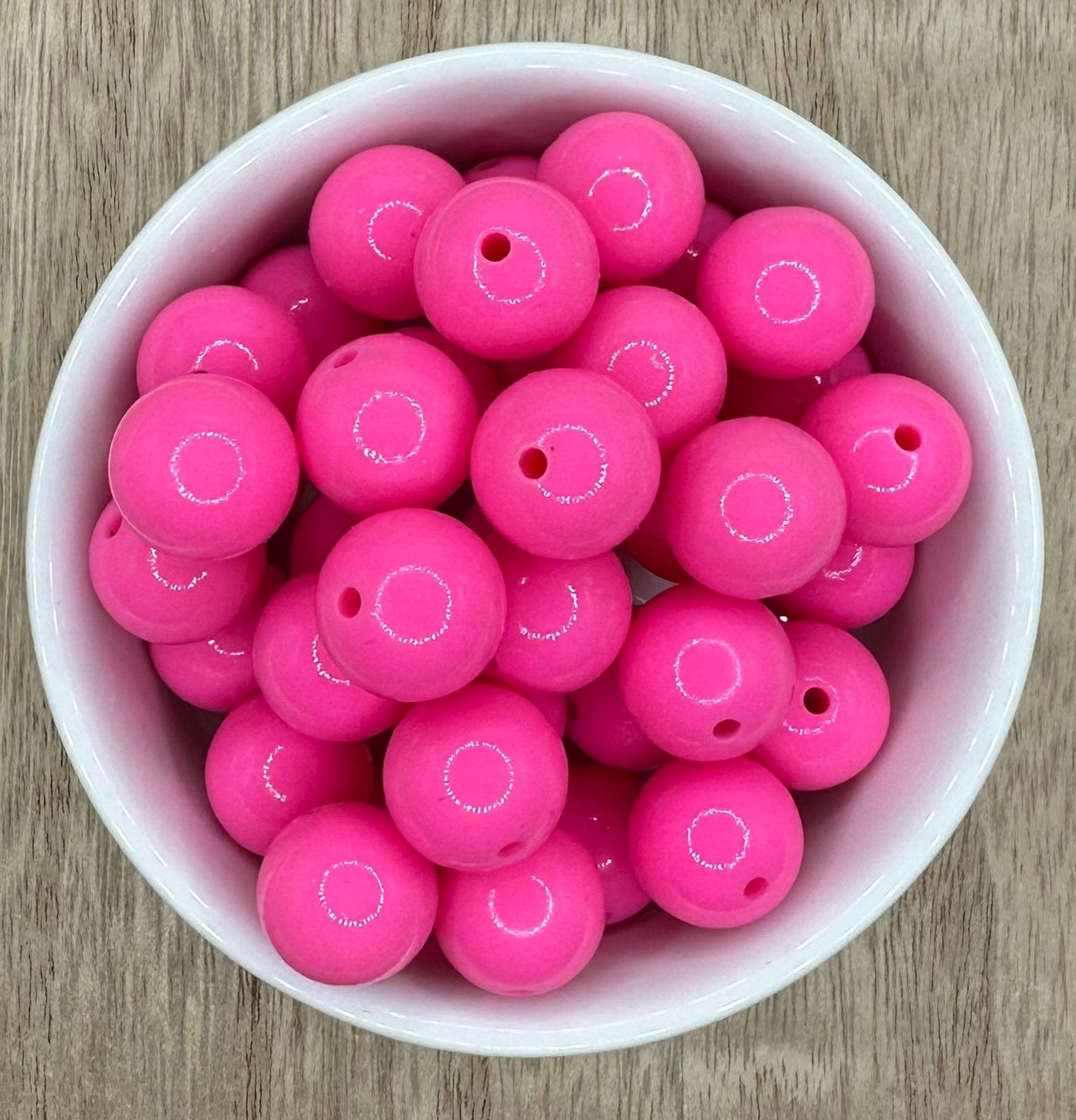 Bubble Gum Pink Liquid Gloss 15mm Round Silicone Beads