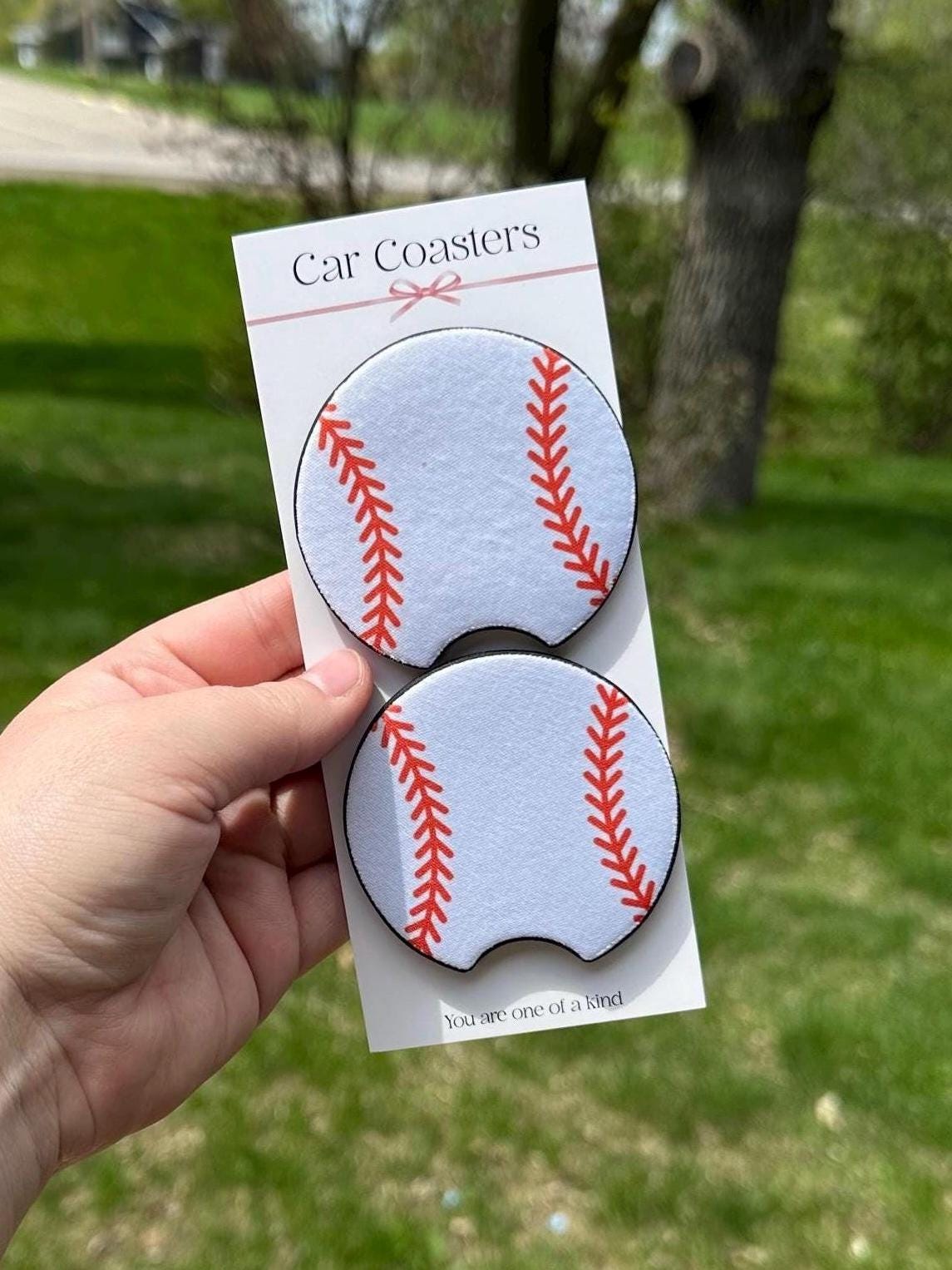 Baseball Car Coasters, Neoprene Car Coasters