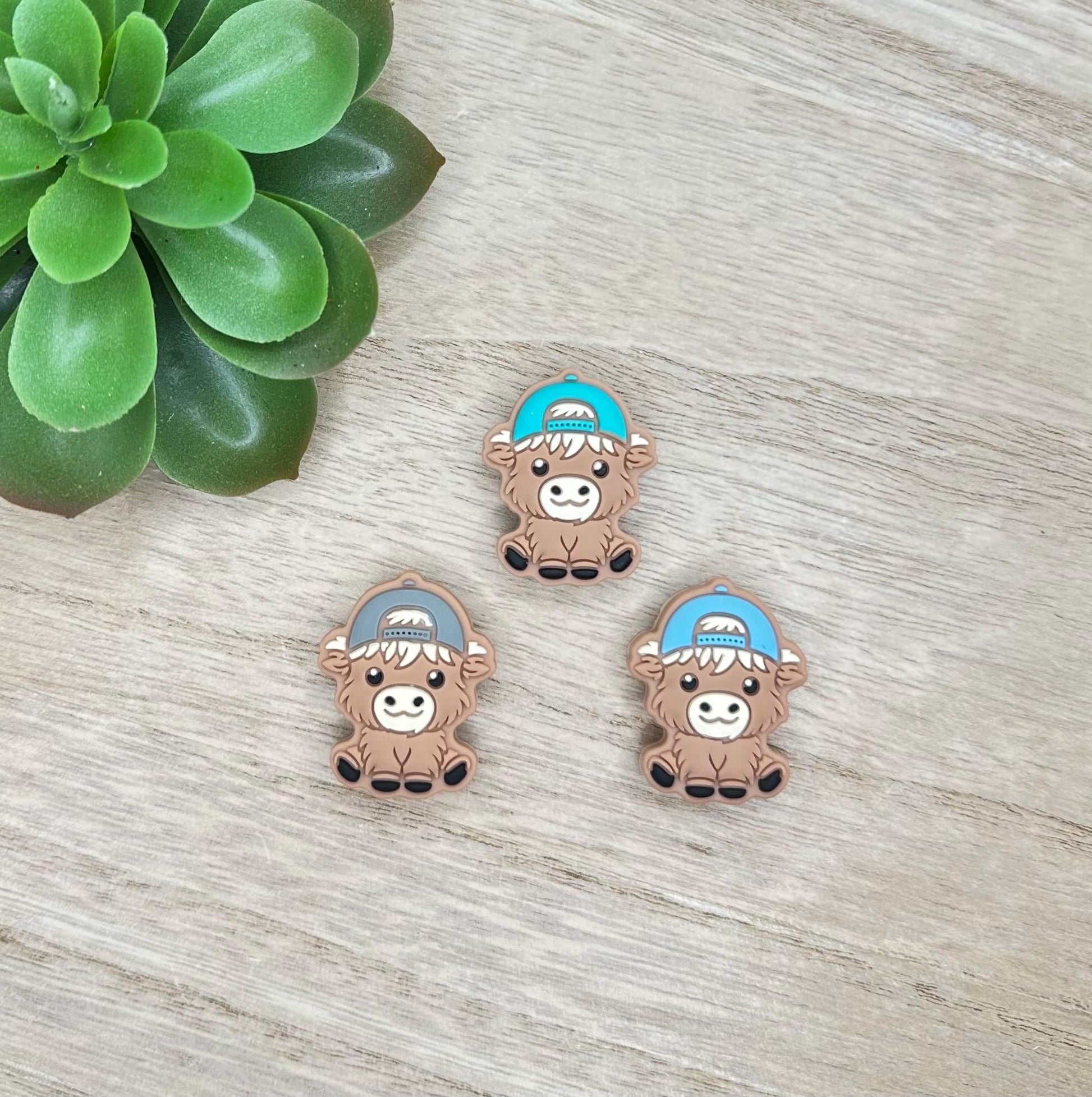 Cow with Hat Silicone Focal Beads