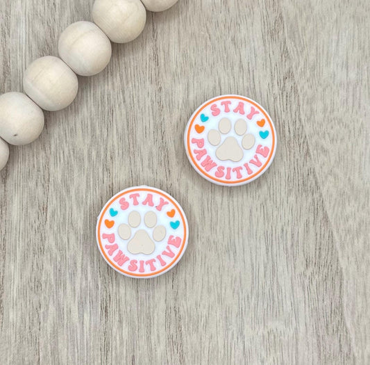 Stay Pawssitive Silicone Focal Beads