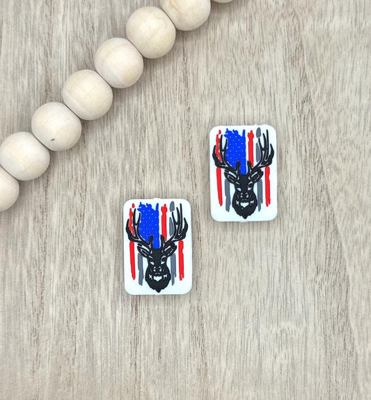 Deer and Flag Silicone Focal Beads