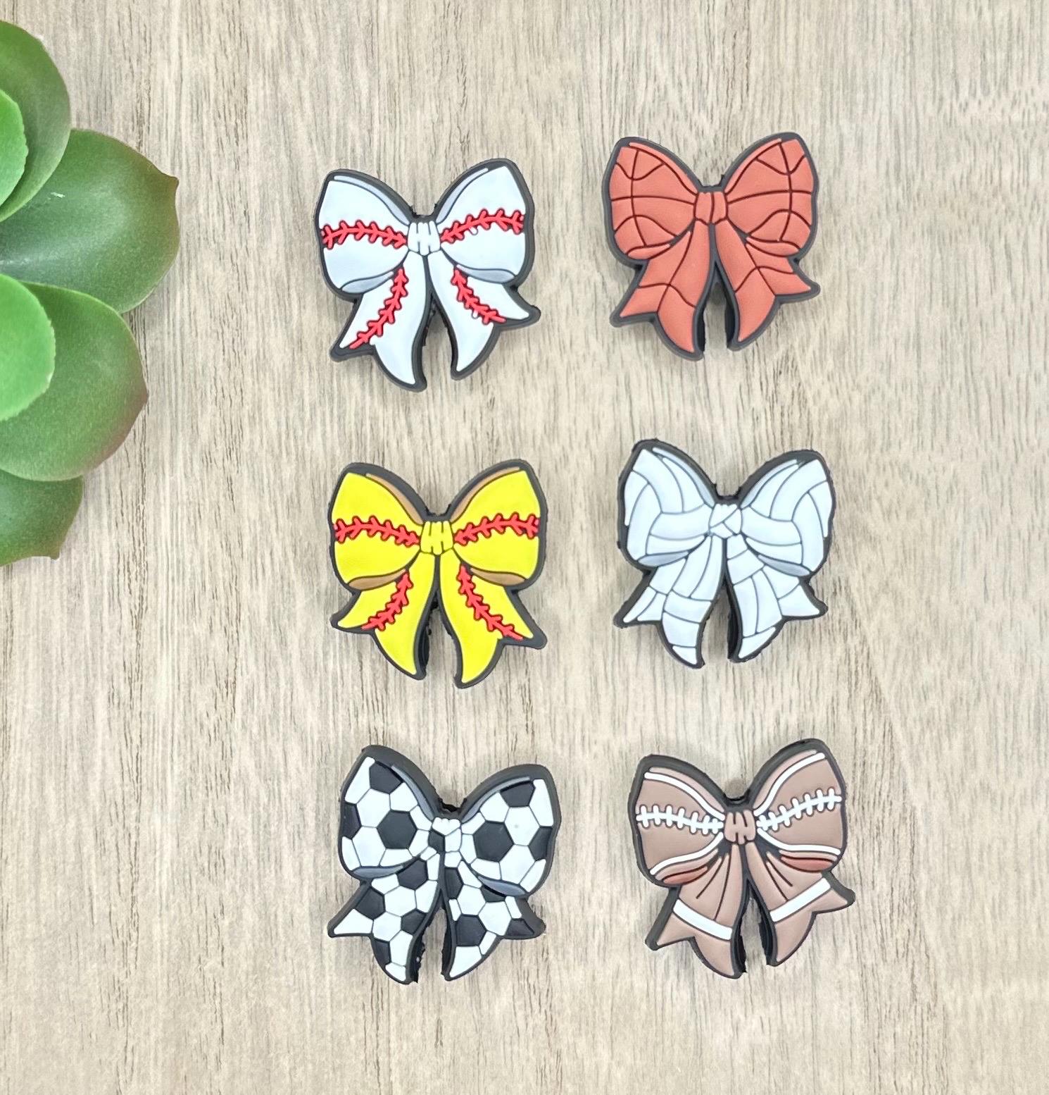 Sport Bows Soccer Volleyball Football Basketball Baseball Softball Silicone Focal Beads