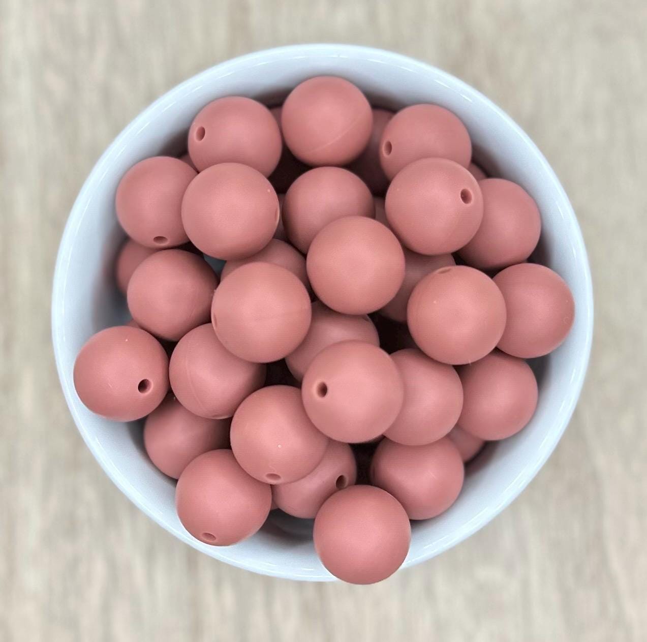 Clay 15mm Round Silicone Beads