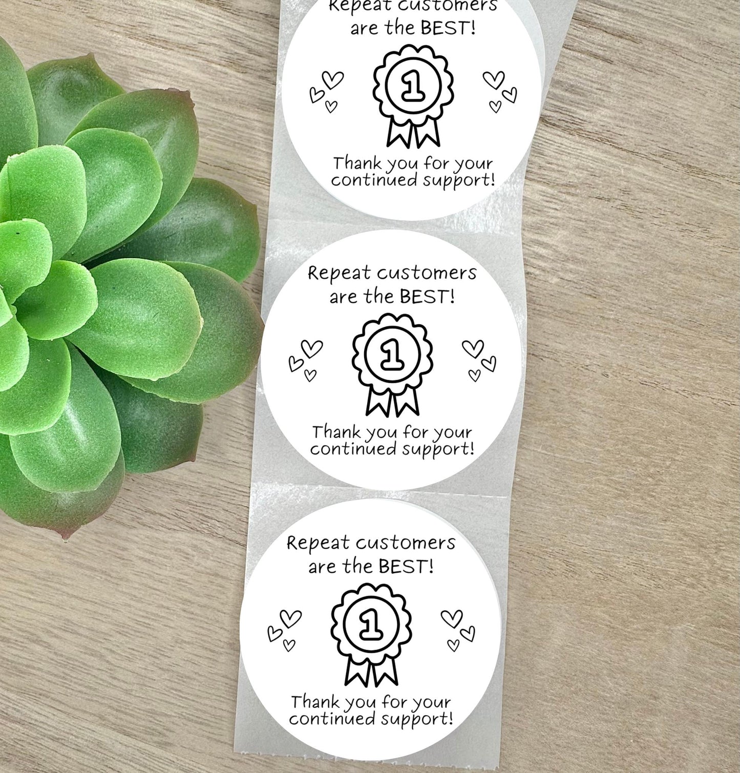 Repeat customers re the best thank you stickers, Round 2in Business Packing Stickers