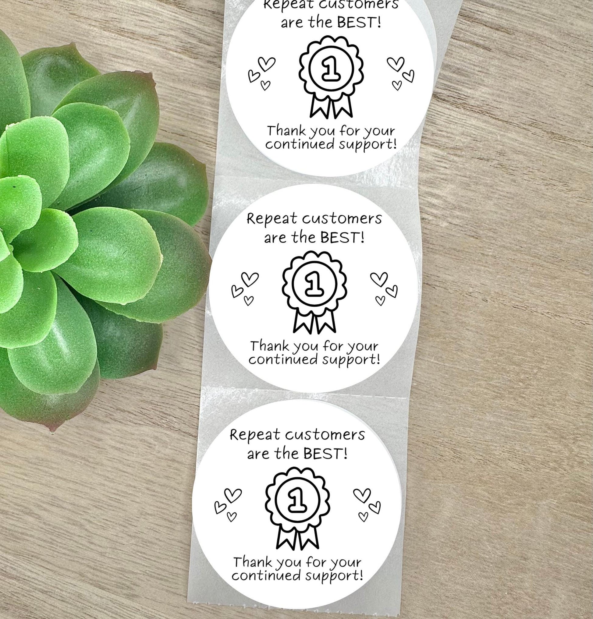 Repeat customers are the best thank you stickers, Round 2in Business Packing Stickers