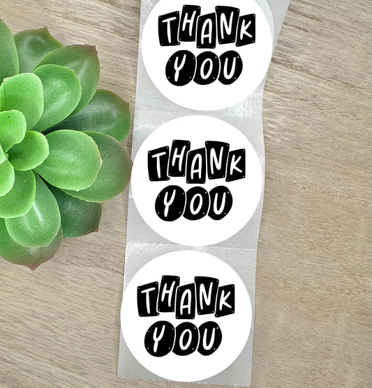 Retro Sign Thank You Stickers, Round 2in Business Packing Stickers