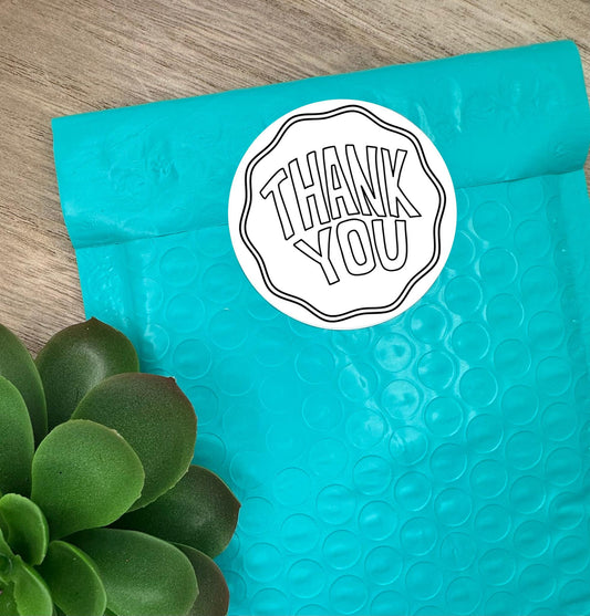 Thank You Trace Effect Stickers, Round 2in Business Packing Stickers