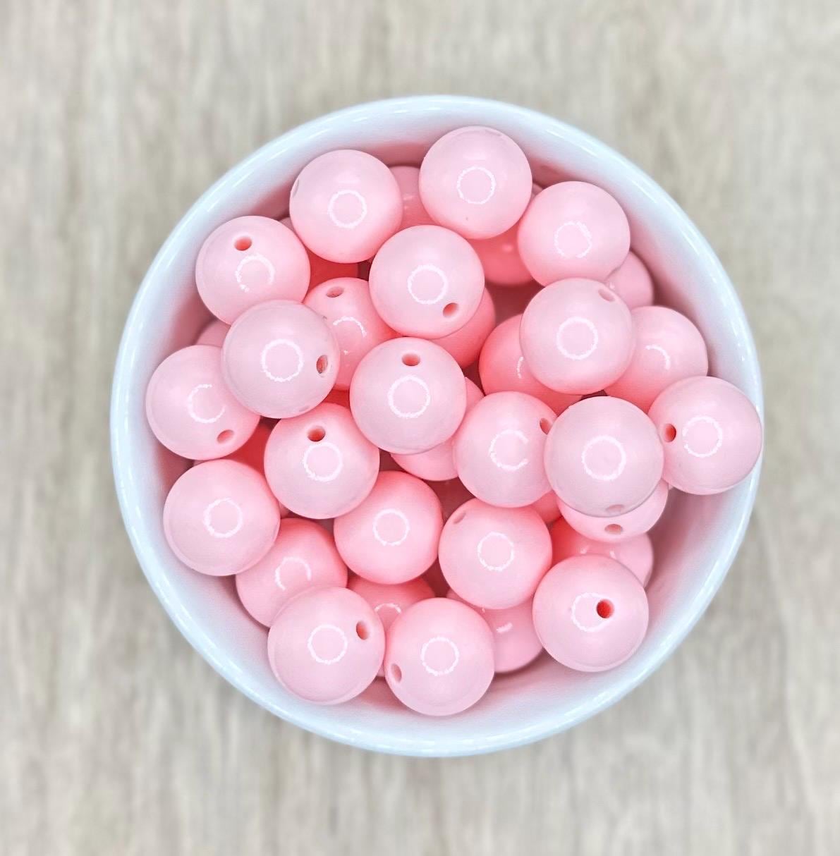 Light Pink Glossy Liquid 15mm Round Silicone Beads