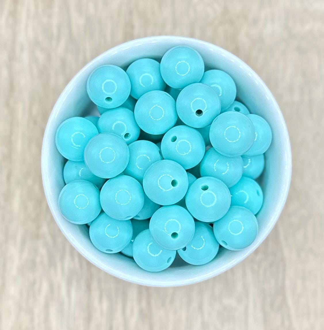 Aqua Waves Glossy Liquid 15mm Round Silicone Beads