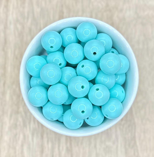 Aqua Waves Glossy Liquid 15mm Round Silicone Beads