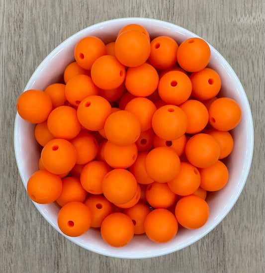 Orange 12mm Round Silicone Beads