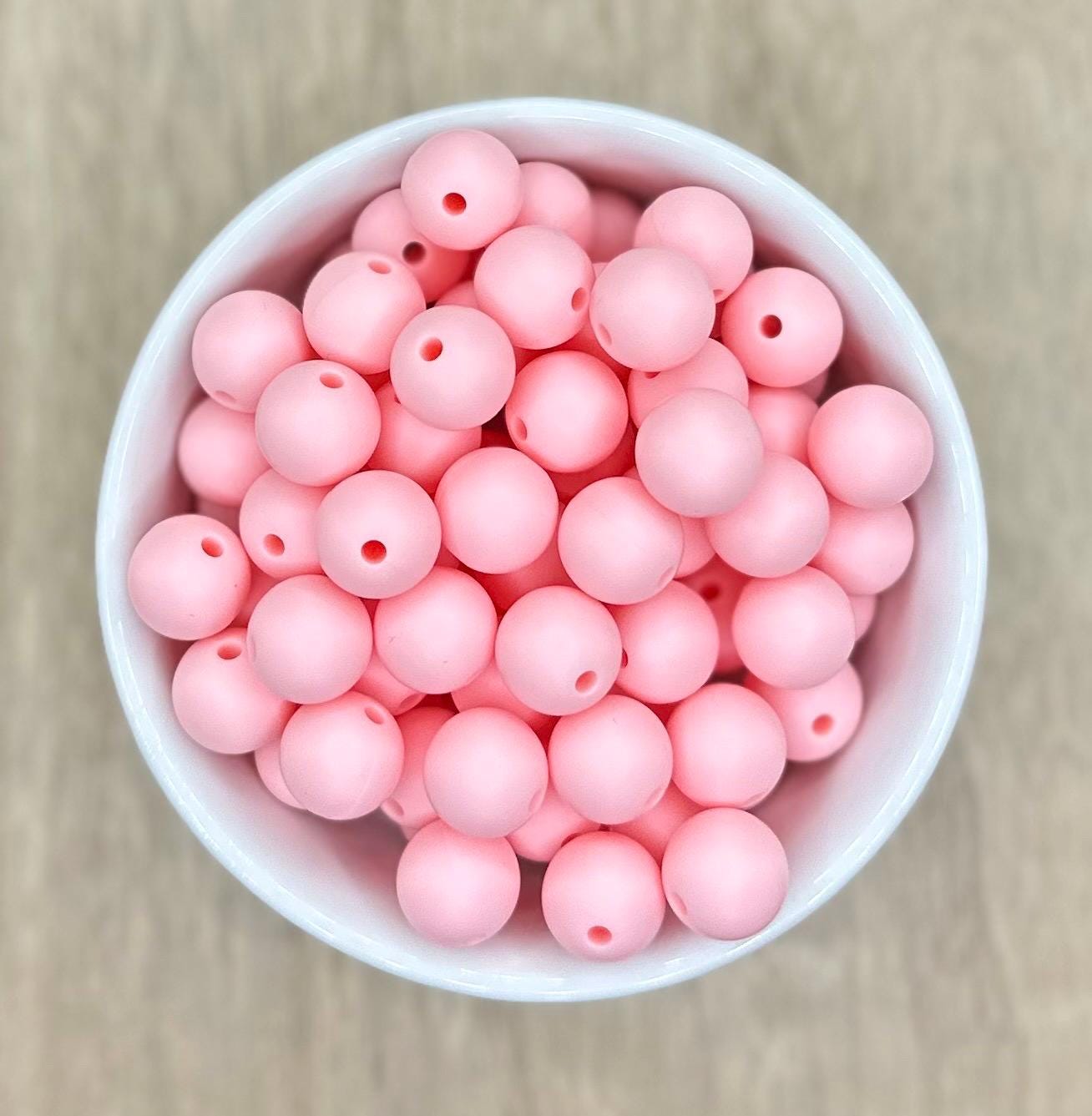 Baby Pink 12mm Round Silicone Beads | 10pk