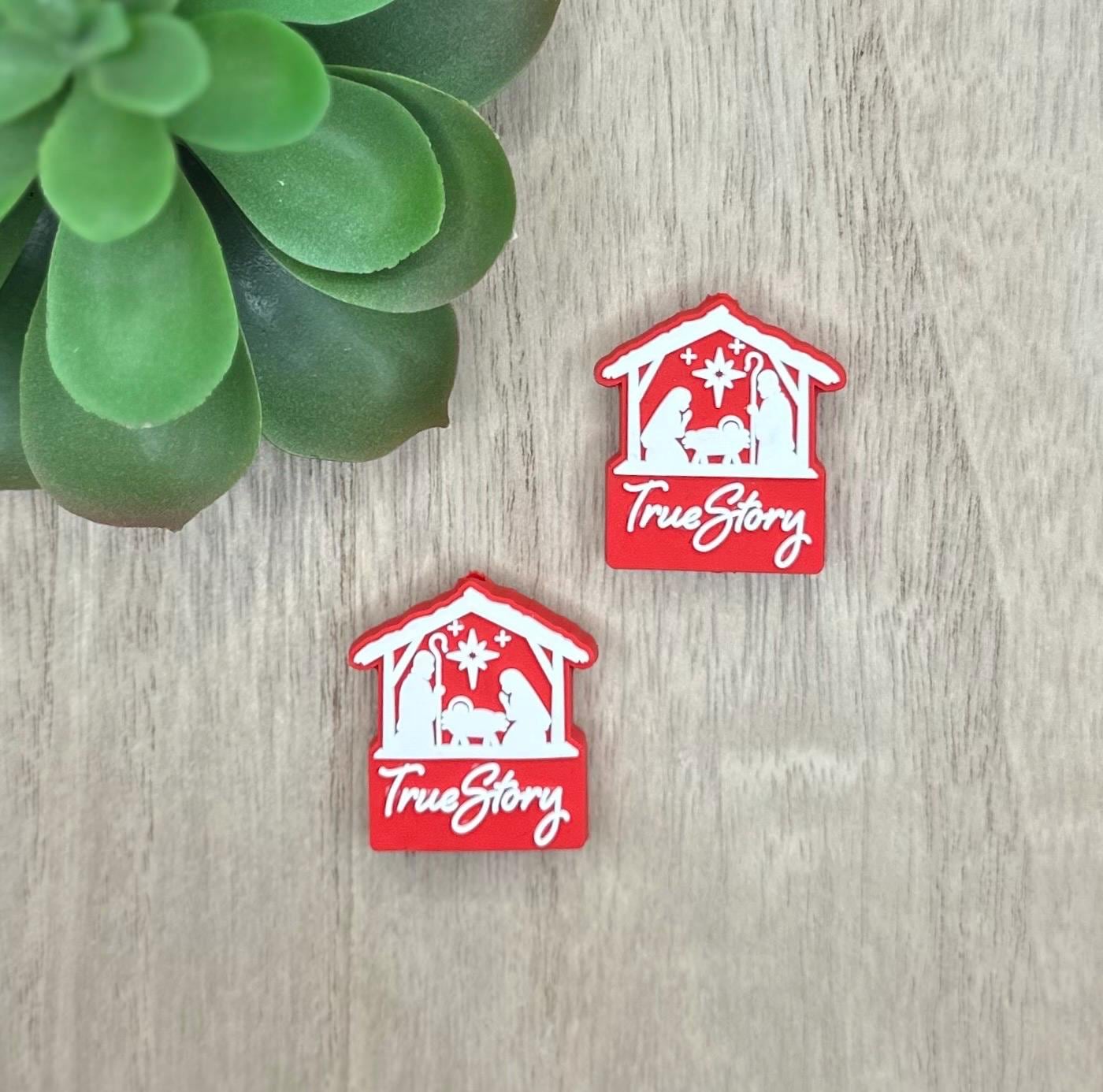 True Story Nativity Scene Christmas Soft PVC Focal Beads