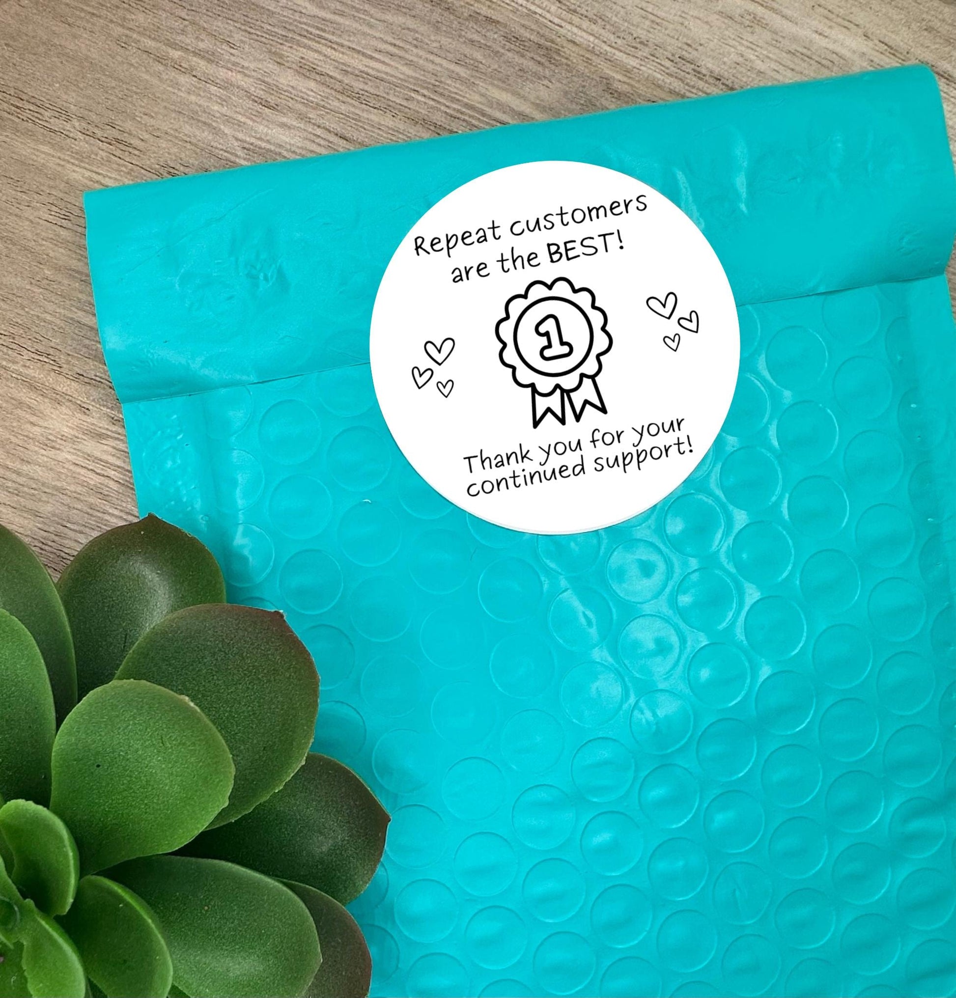 Repeat customers re the best thank you stickers, Round 2in Business Packing Stickers