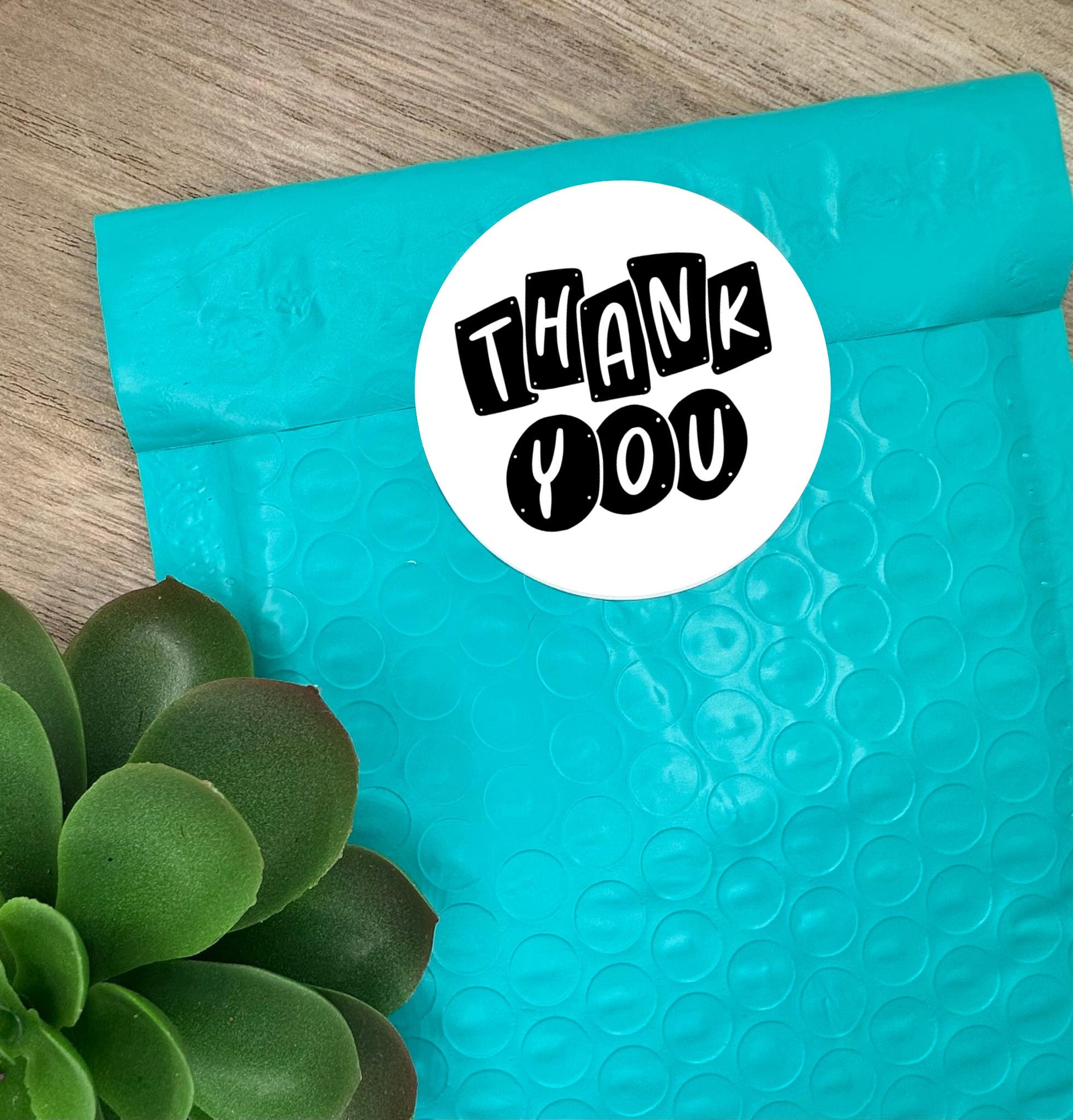 Retro Sign Thank You Stickers, Round 2in Business Packing Stickers