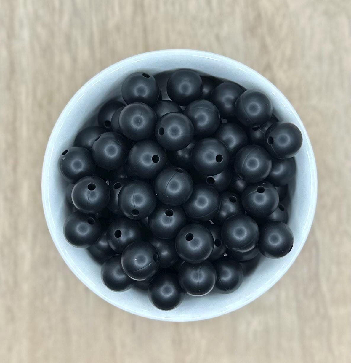 Black 12mm Round Silicone Beads | 10pk