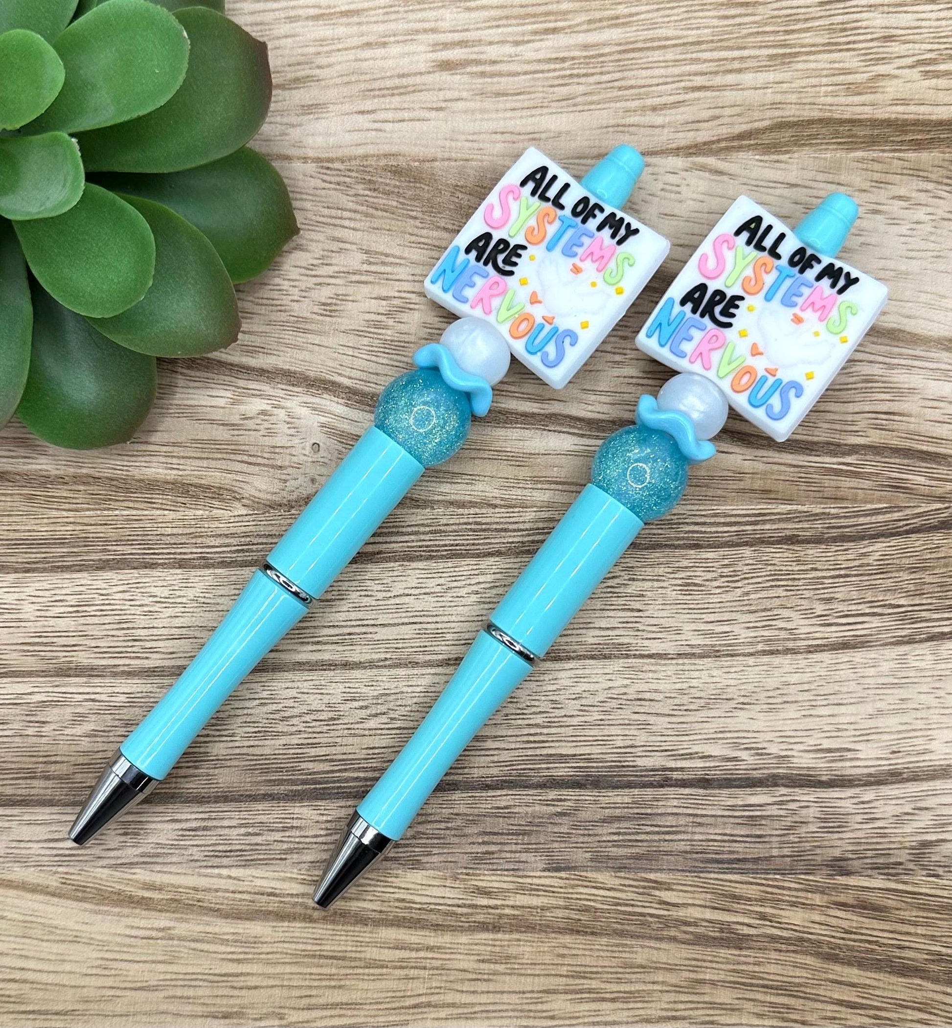 All My Systems Are Nervous Beaded Pen