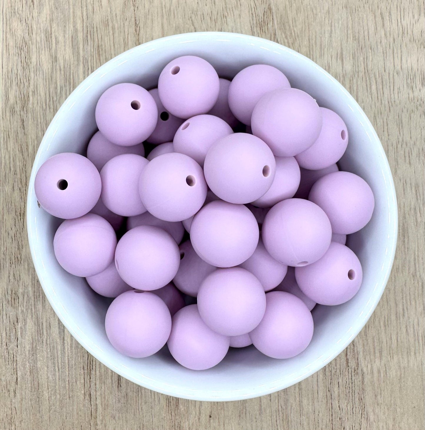 Lilac Purple 15mm Round Silicone Beads