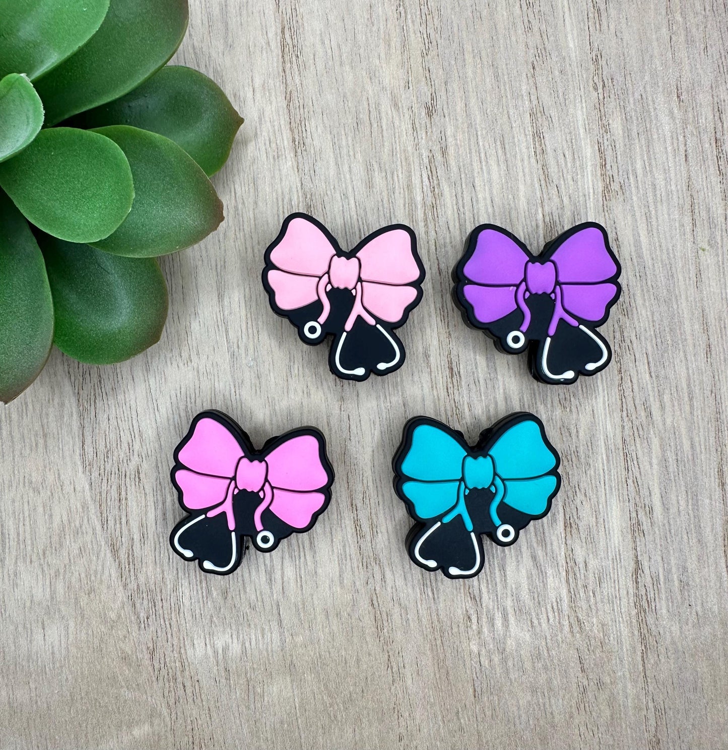 Solid Nurse Stethoscope Bow Healthcare Silicone Focal Beads