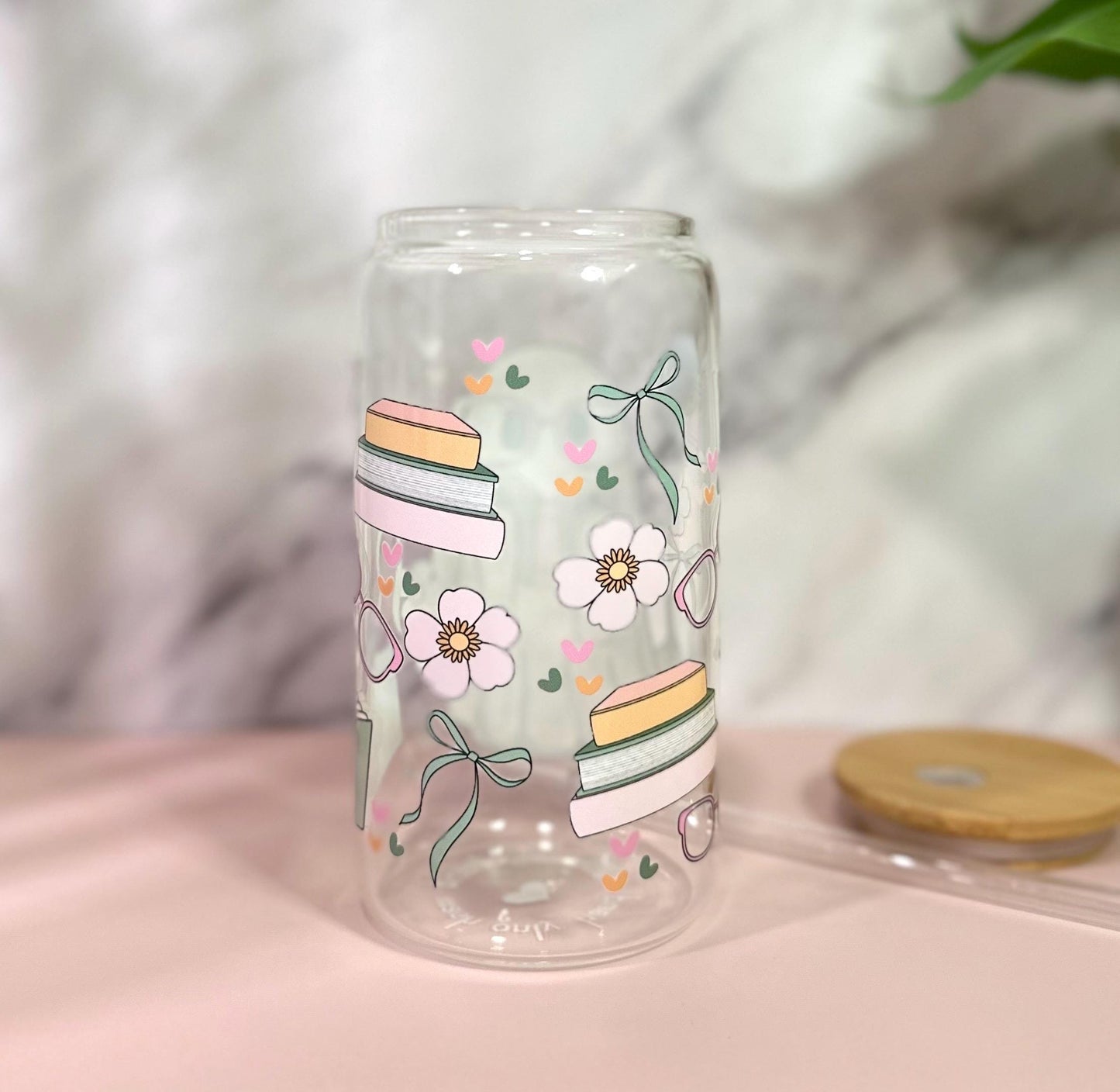 Ghost Book • Glass Can Cup 16oz