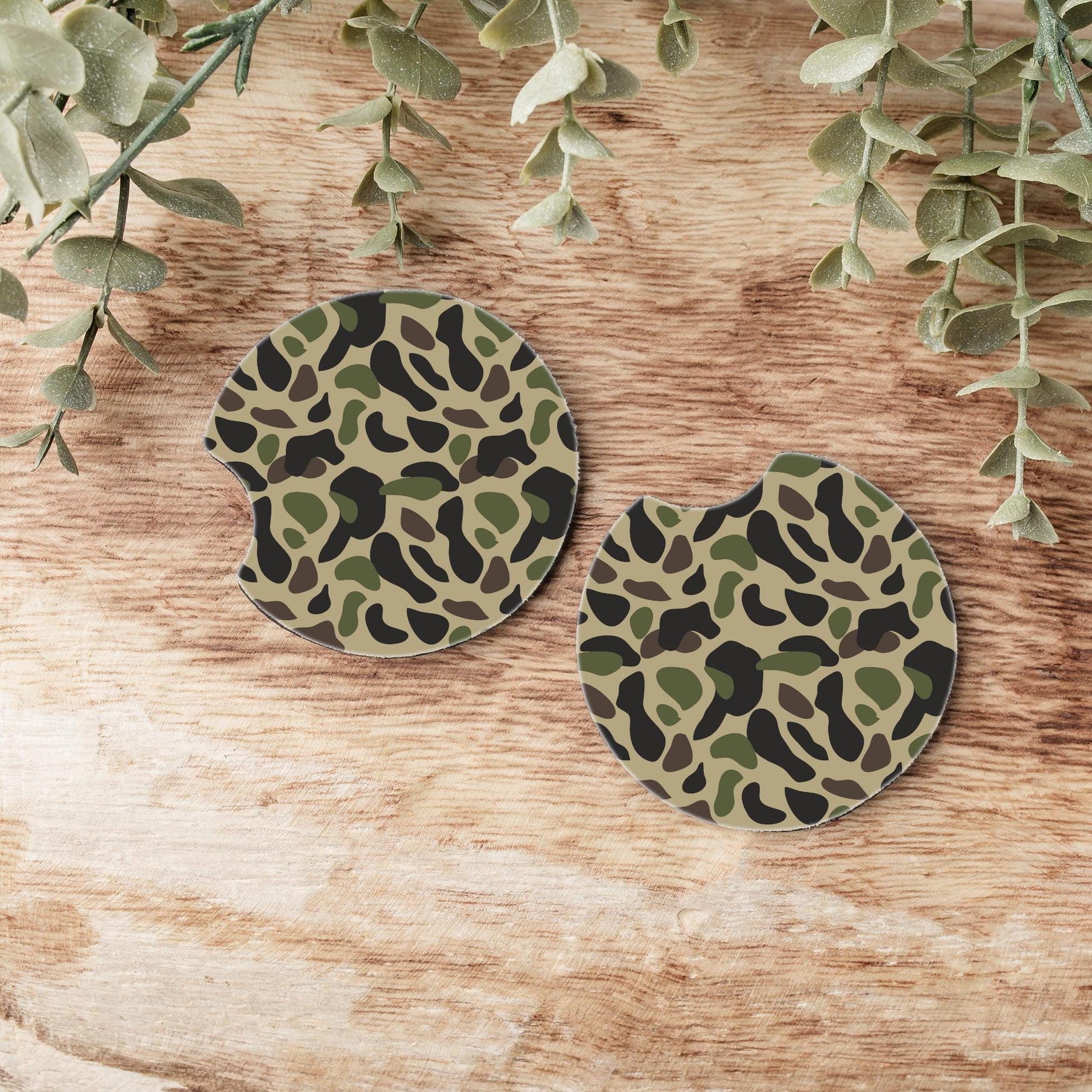 Camouflage Car Coasters: Neoprene Auto Accessories