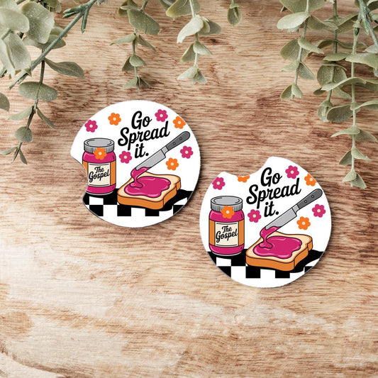 Go Spread the Gospel Car Coasters: Neoprene Auto Accessories