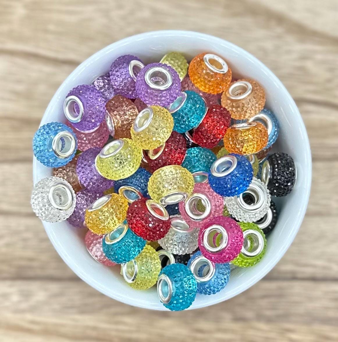 Crystal Acrylic Large Hole Spacers 12mm - Clear Color Mix