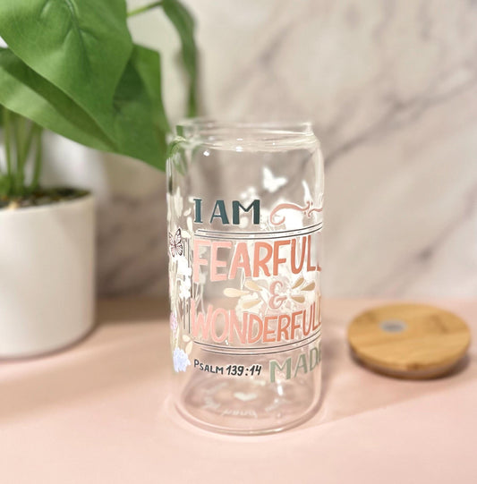 Fearfully and Wonderfully Made • Glass Can Cup 16oz