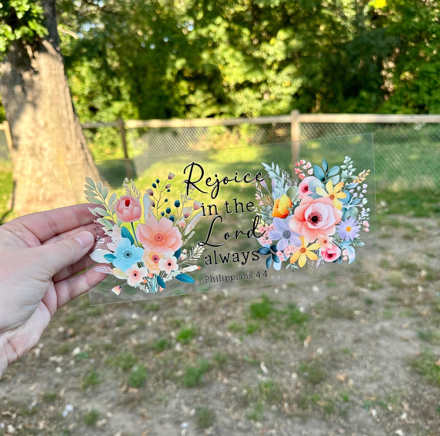 Rejoice in the Lord Always UV DTF Can Cup Wrap - Ready to Apply