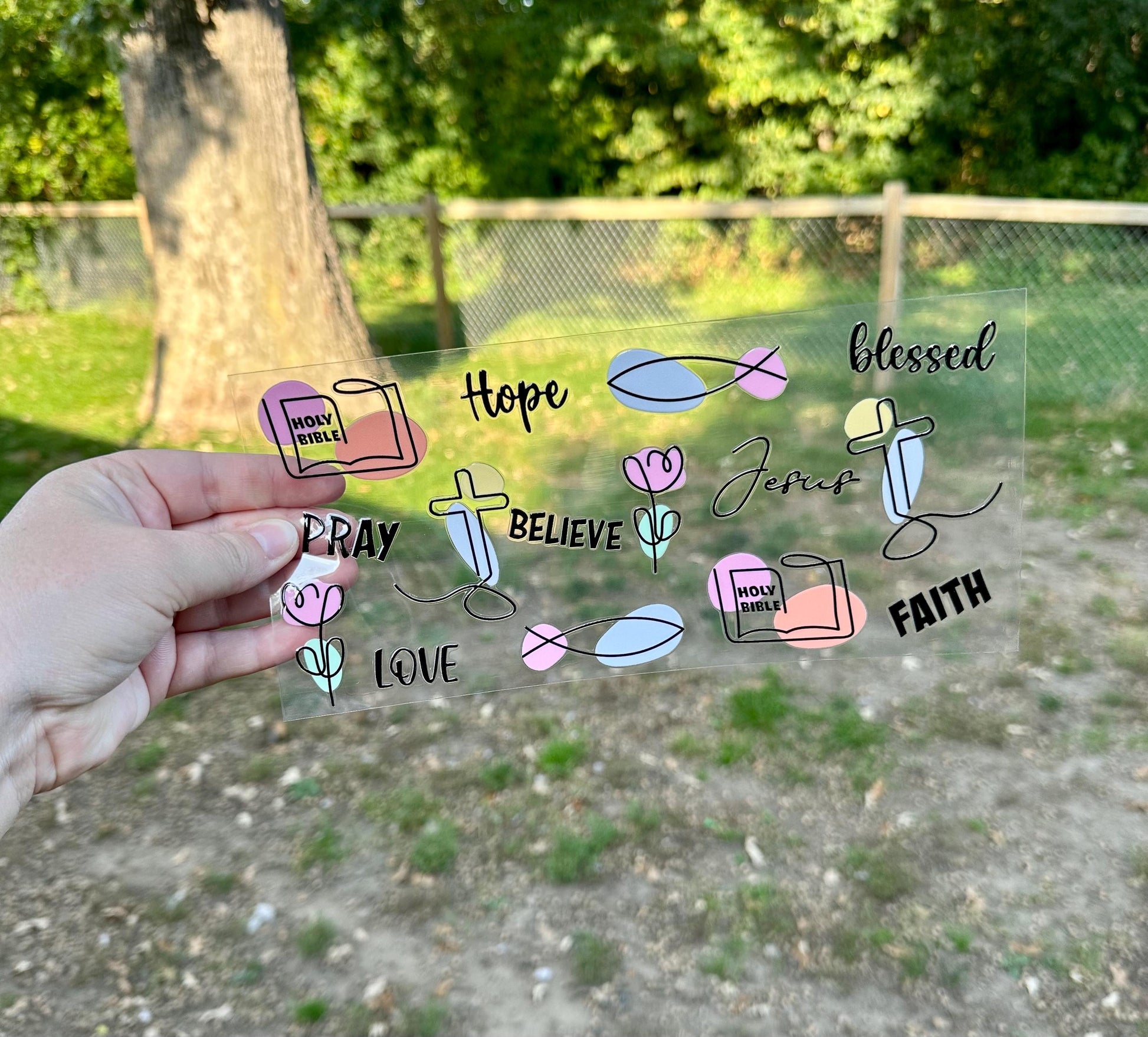 Jesus Faith Christian Fish UV DTF Can Cup Wrap - Ready to Apply