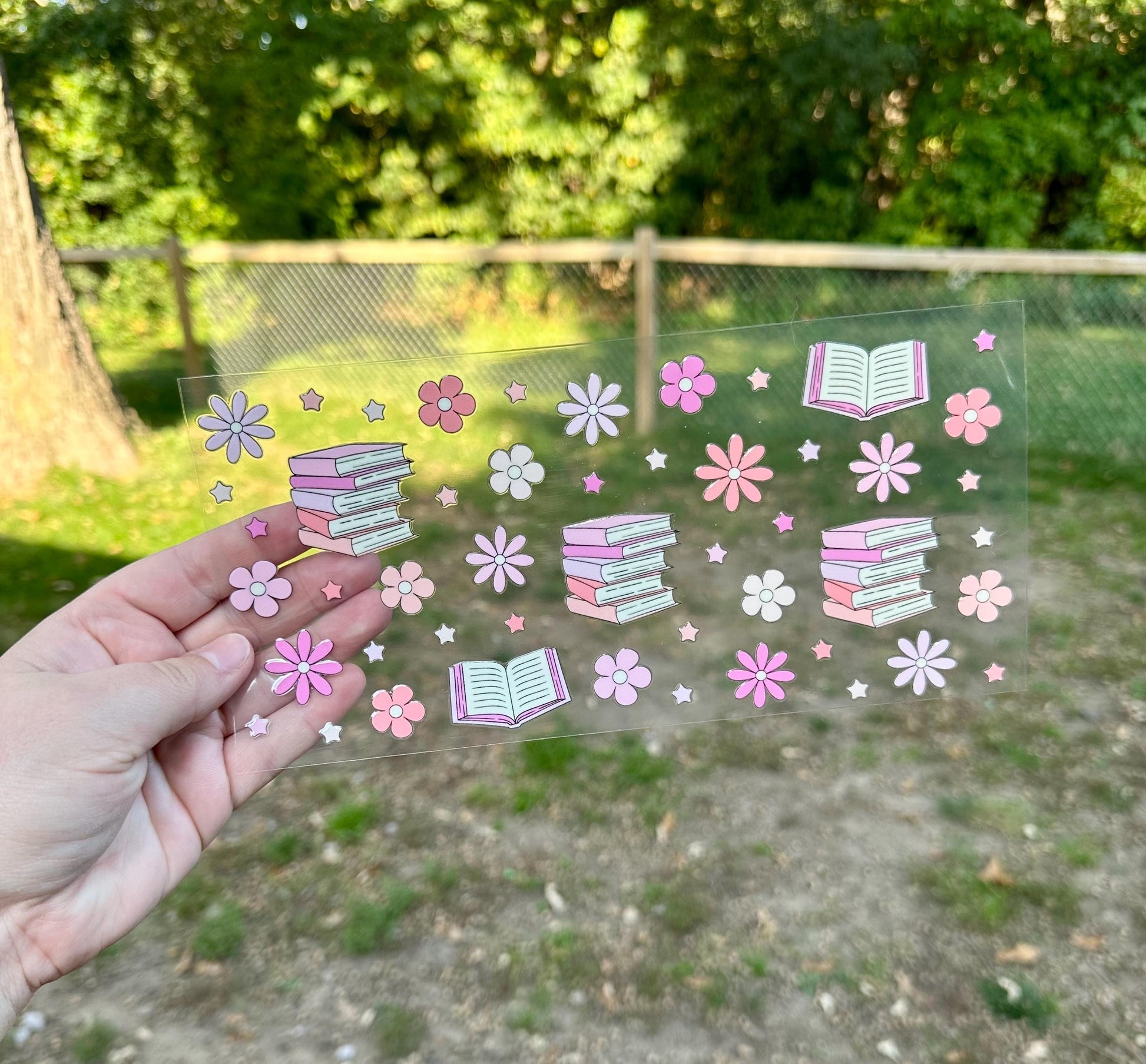 Girly Book Lover UV DTF Can Cup Wrap - Ready to Apply