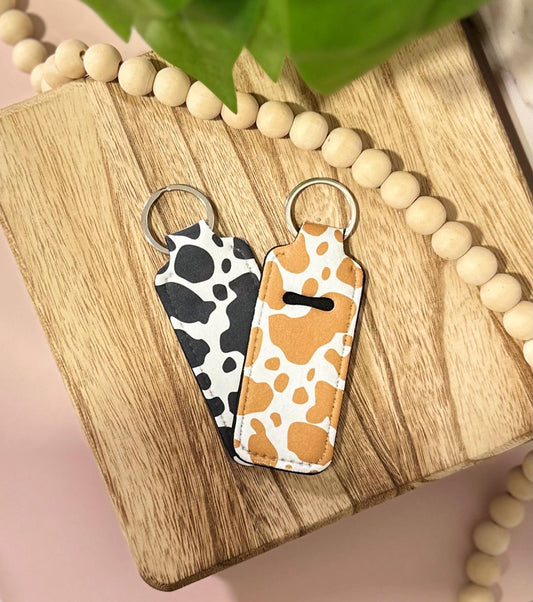 Cow Prints | Neoprene Chapstick Holder Key Chain Lip Balm Holder