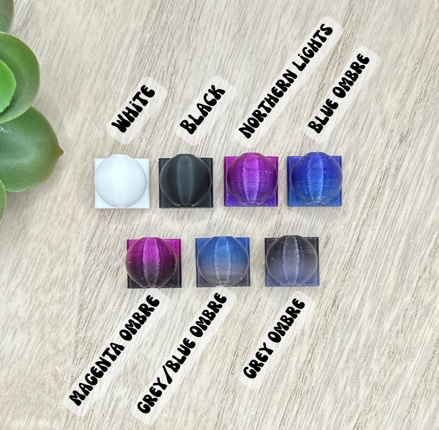 Beads for Acrylic Flatbacks 5 Pack | 3D Printed | Customizable Pen Accessories | Silicone Bead Pen Add-Ons