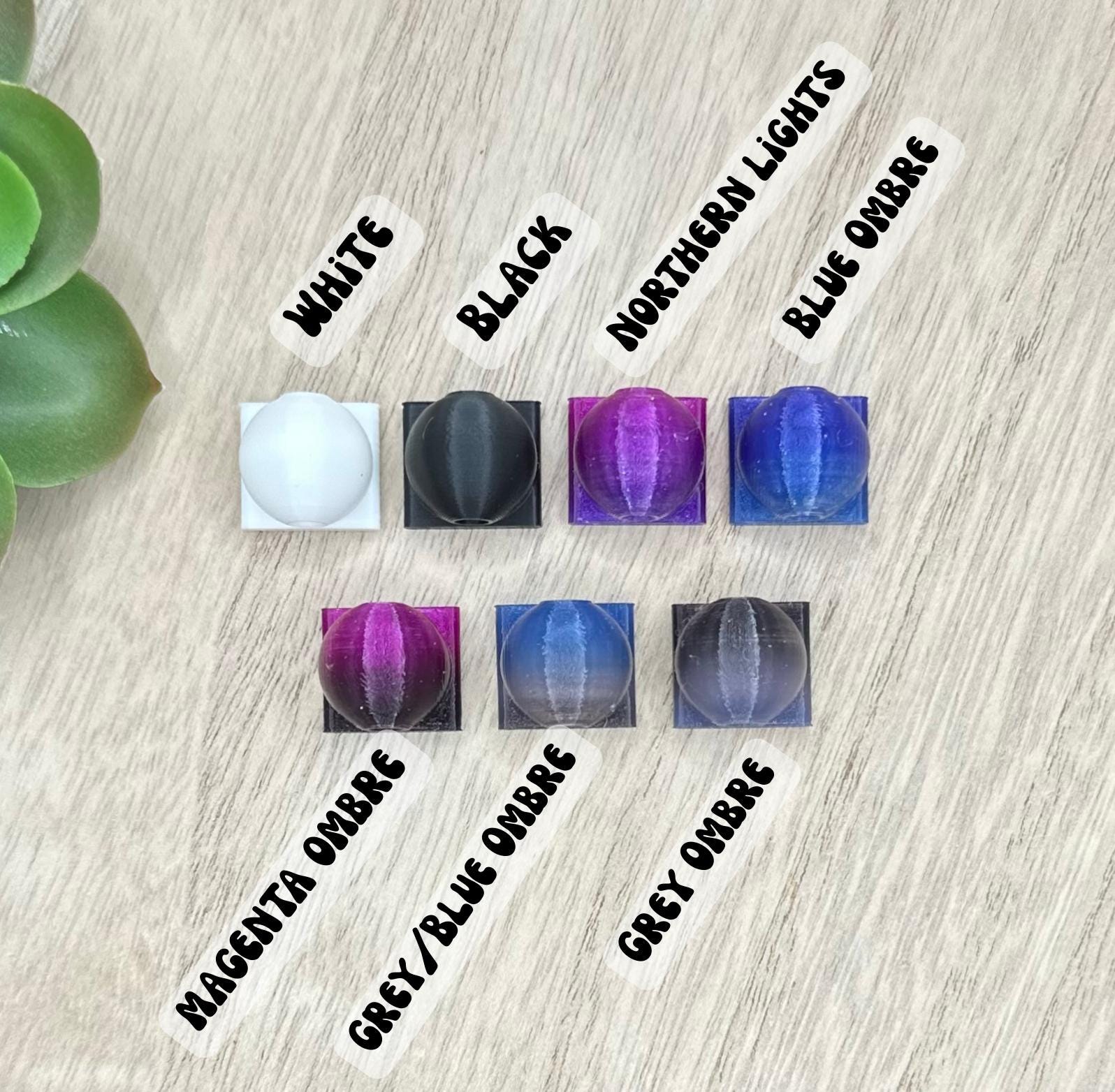 Beads for Acrylic Flatbacks 5 Pack | 3D Printed | Customizable Pen Accessories | Silicone Bead Pen Add-Ons