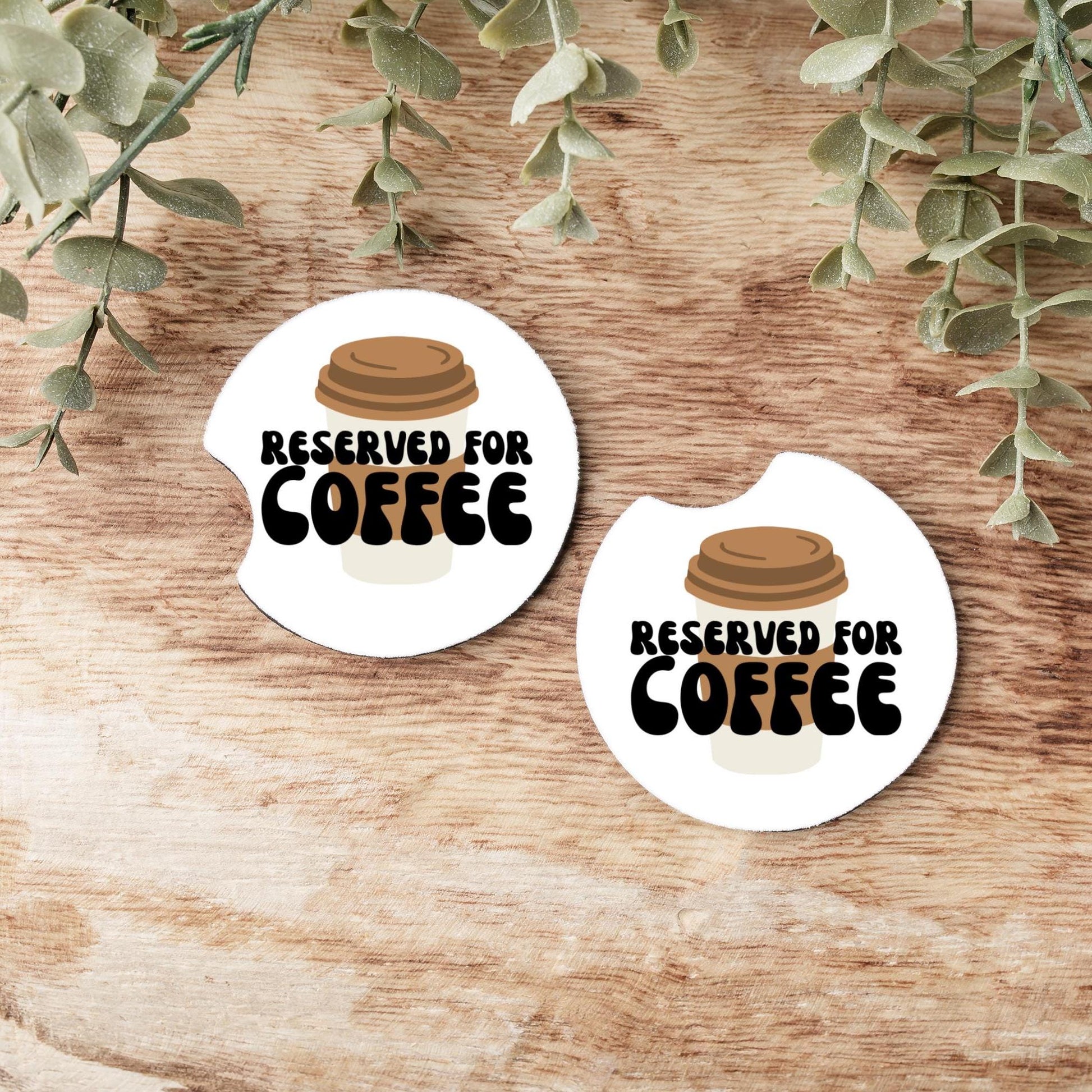 Coffee Reserved Car Coasters, Neoprene Car Coasters